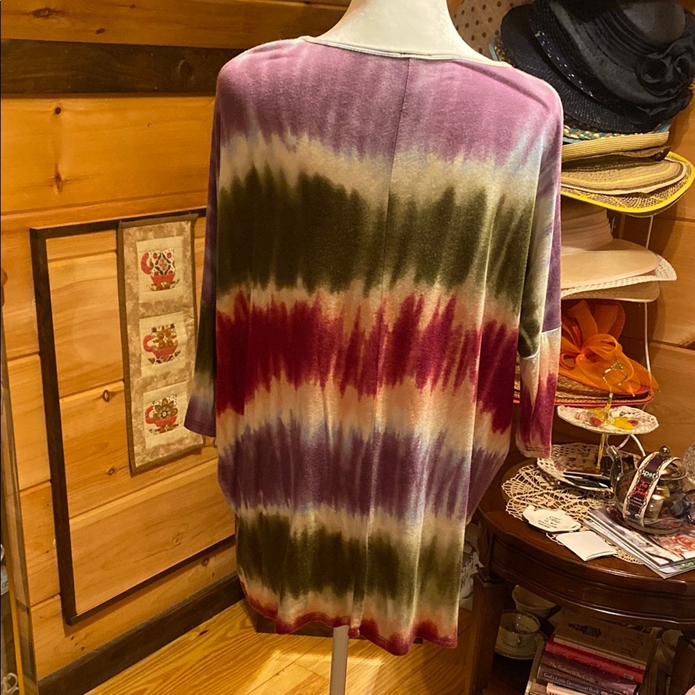 Yahada Multicolor Relaxed Fit Tyedye Tunic View 6